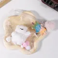 Cute white polar bear TPR squishy stress relief toy in clear packaging with star tag - Waving Bear (White)