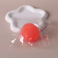 Roter Anti-Stress-Quetschball aus Malzzucker in transparenter Reißverschlusstasche - Malzzucker Orange