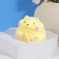Schattig geel hamster slow-rebound knijpspeeltje met kaas voor stressverlichting - Geel Gladde Stijl