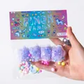 Lila glitzernde Wolke Slow Rebound Quetschspielzeug mit bunten Sternpailletten im Beutel - Wolkenblase String (JY-322532) / Violette Sterne auf Weiß