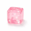 Rosa durchscheinender Sakura-Malzzucker-Quetschewürfel zum Stressabbau und zur Entspannung - 3cm / Rosa