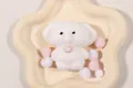 Adorable white elephant squeeze stress relief toy featuring a pink beaded heart - Elephant (White)