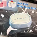 Cute cat-shaped TPR squishy stress relief toy in sea salt blue and cream colors - Cat Cheese Style (Sea Salt Blue)