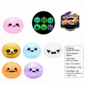 Giocattoli antistress di Halloween fluorescenti con perline glitterate e luminose 6cm - Piccolo Squishy di Perle in Polvere d'Oro Luminoso