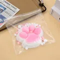 Μεγάλο λούτρινο squishy παιχνίδι πατούσα γάτας 14cm σε διαφανή τσάντα για το άγχος - Τεμάχια 12cm / Λευκή Γιγαντιαία Πατούσα Γάτας