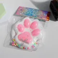 Χαριτωμένο ροζ και λευκό παιχνίδι squishy πατούσα γάτας για ανακούφιση από το άγχος - Υπερμεγέθης Πατούσα Γάτας / Λευκή Βάση Ροζ Φιόγκος