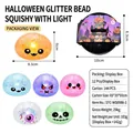 Halloween LED Glitzer Squishy Spielzeug in Displaybox, 183g Einzelgewicht. - Leuchtender Halloween Goldglitzer-Perlen-Squishy