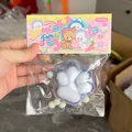 Cute cat paw shaped stress relief squishy toy in decorative packaging made of TPR - Black and White Flocked