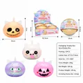 Glitzer Halloween Squishy Spielzeug mit LED Licht und Dampfbox Verpackung Hilfe - 15cm Leuchtender Halloween Goldglitzer-Perlen-Squishy