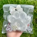 Giant 14cm water-feel cat paw squeeze toy in decorative packaging for stress relief - Moonlight White With Pearls
