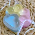 Macro view of a translucent gradient cat paw stress relief squeeze toy - Tricolor Cat Claw