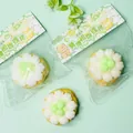 Close-up of the green grape pancake squeeze toy showing product dimensions and texture. - Green Grape Sponge Cake