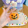 Juguete para apretar de calabaza de Halloween de TPR suave para aliviar el estrés - Calabaza de Halloween Negra (8x5cm)