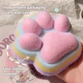 Cute rainbow 4-layer cat paw squishy stress relief toy made of soft TPR material - 7cm / Rainbow Pink