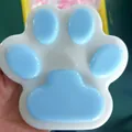 Large 14cm cat paw squishy toy in blue and white with soft slow rebound texture - White and Blue Smooth