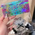 14cm jumbo clear cat paw pinch toy with glitter stars and black ribbon decoration - Transparent Cat Paw