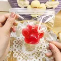 Macro view of watermelon-themed cat paw slow rebound squishy toy in clear packaging - Watermelon Cat Paw