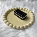 Realistic long sandwich cookie squishy toy on a decorative ceramic plate - Soda Cracker Oreo