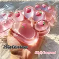 Giant transparent strawberry cat paw squishy stress relief toy made of soft TPR material - Strawberry Cat Paw / 230g / Pink