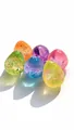 Pelotas antiestrés con forma de huevo brillantes en colores gel translúcidos vivos - Gota de agua aurora de maltosa [3 cm] color aleatorio (bolsa OPP)