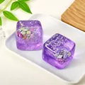 Macro view of purple translucent ocean themed squishy cubes with shells inside. - 5cm / Purple Shell