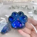 Extra groot blauw kattenpoot squishy speelgoed met glitter lovertjes voor stressvermindering - Aurora Glitter Blauw