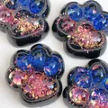 Giant translucent cat paw squishy toy with colorful glitter filling - Aurora Starry Sky