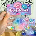 Large rainbow cat paw squishy decompression toy made of soft TPR material for stress relief - Colorful Flocked