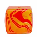 Christmas themed square maltose ice cube squishy toy for stress relief with orange swirls - 4cm / Orange Marble