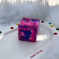 Colorful marbled malt sugar ice cube squishy toy for stress relief and sensory play - 5cm / Blue Marble Pattern