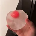 Soft transparent maltose squishy toy with red center for effective stress relief and relaxation - Maltose Squishy - OPP Bag / Strawberry Mochi Maltose Squishy (6cm)