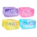 Square glitter maltose squishy toys in four vibrant colors for stress relief - Maltose Squishy - OPP Bag / Blue Gold Glitter Tofu Maltose Squishy (5cm)
