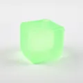 Glow in the dark light green translucent maltose ice cube squishy stress relief fidget toy - 5cm / Green