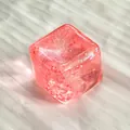 Pink maltose ice cube squishy fidget toy for stress relief with glitter filling - 5cm / Pink Gold Powder