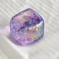 Square translucent purple glitter maltose ice cube squeeze toy for stress relief - 5cm / Purple Gold Powder