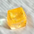 Glittering golden maltose ice cube squishy toy for effective stress relief and sensory play - 5cm / Yellow Gold Powder