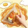 Hochwertiges Silikon-Stressabbau-Spielzeug im Toast-Design in einer klaren Plastiktüte - Eigelb-Sandwich