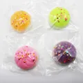 Set of 4 colorful slow rebound squishy bun toys with glitter sequins for stress relief. - Colorful Laser Bun Squishies