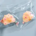 Cute peach hamster squishy stress relief toy in transparent bag for kids and adults - Simple Pack Without Card Header / Orange