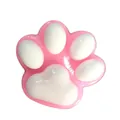 Pink and white cat paw shaped silicone squishy toy designed for stress relief and fun - Bulk/Loose Packaging / 55g Pack / White with Pink Paw