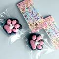 Simpatico gioco antistress a zampa di gatto rosa e nera con piccolo gattino bianco - 65.00g / Stile Halloween