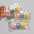 Three-piece food-shaped squishy toy set in colorful pink blue and yellow for stress relief - 117g Pack / Four-Color Style
