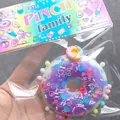 Cute purple donut stress relief pinch toy with slow rebound texture and sprinkles (82 chars) - Glitter White And Purple Donut (With Card)
