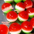 Smiling watermelon crystal squishy stress relief ball toy with soft clear gel texture - Smile Watermelon Style