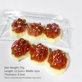 Takoyaki shaped squishy stress relief toy set with realistic food simulation - 75 Pieces/Pack