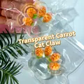 Detailed view of two transparent cat paw squishy toys featuring pineapple patterns - Pineapple Style / 60g Pack / Transparent Yellow