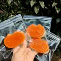Süßes orangefarbenes Katzentoast-Quetschspielzeug in transparenter Tasche zum Stressabbau - Karamell-Käse-Kätzchen-Squishy