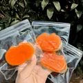 Cute orange cat-shaped thick toast squishy toy in a transparent bag for stress relief - Caramel Cheese Kitten Squishy