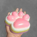 Juguete antiestrés con forma de pata de gato arcoíris y textura suave y flexible - Modelo B: Squishy jumbo de 12 cm de 4 capas (brillante)