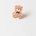 Cute acrylic teddy bear hair clip with elegant champagne gold wavy pattern texture - Bear Style